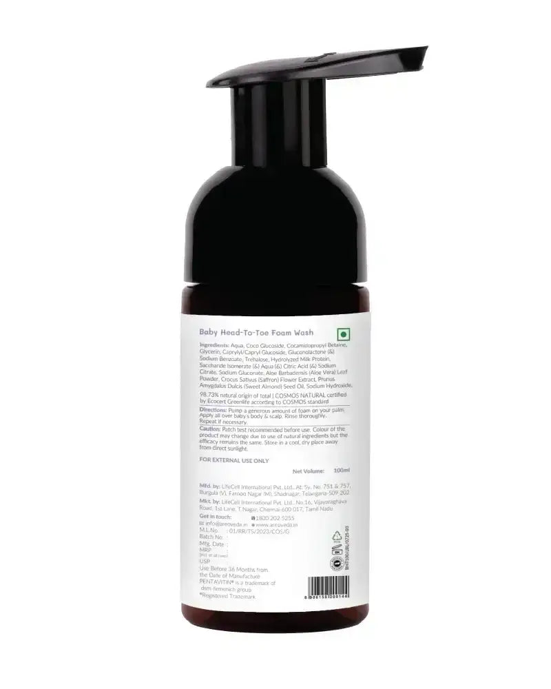 AreoVeda Baby Head To Toe Foam Wash 100ml