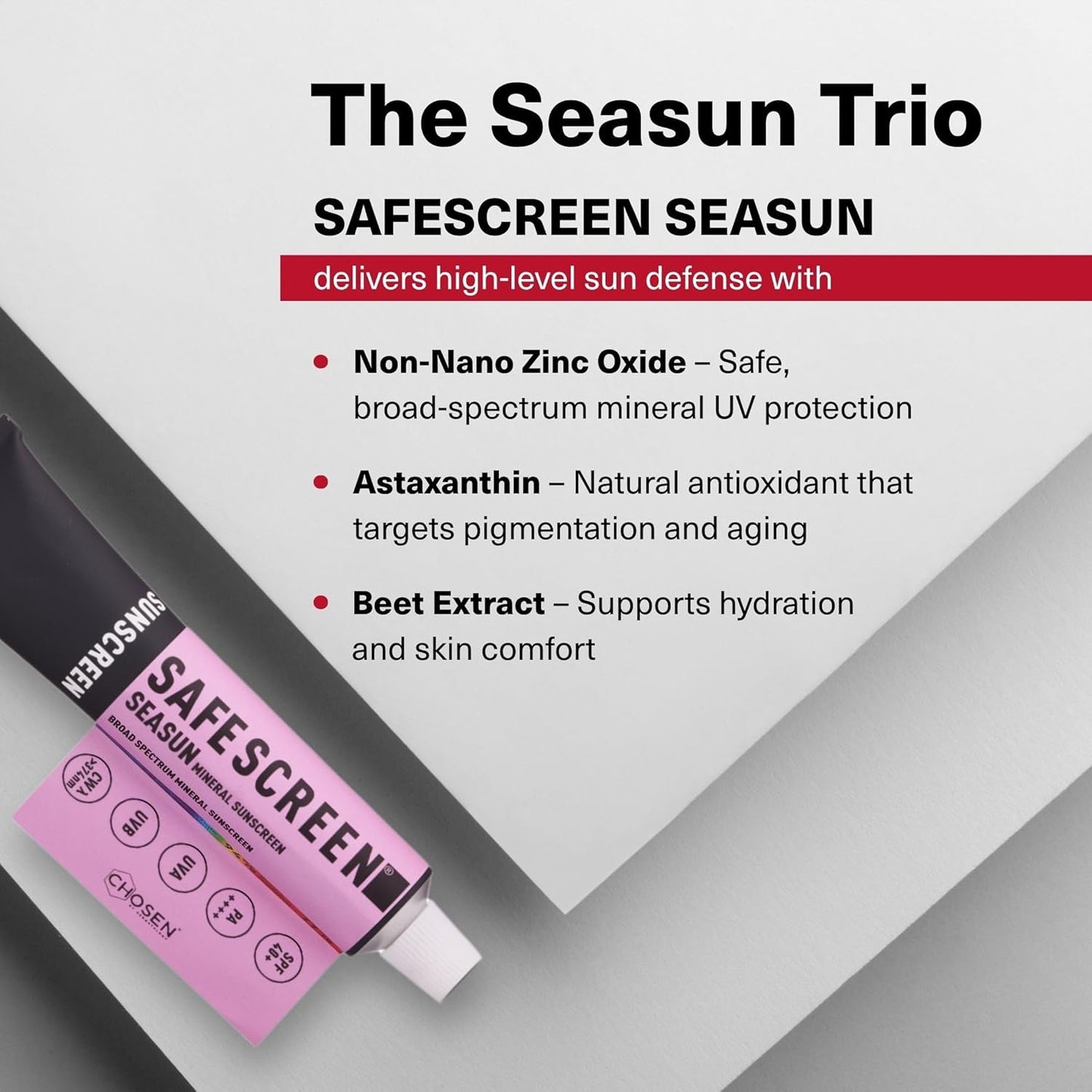 Chosen Safescreen Seasun Mineral Sunscreen SPF 40+ PA++++ 40ml