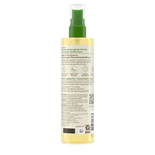 Aveeno Daily Moisturizing Body Oil Mist Cocoa Butter Vanilla Scent-Sensitive Skin Scents,