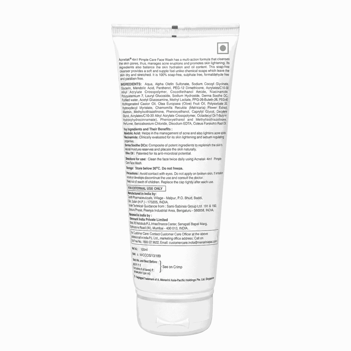 Acnelak 4in1 Pimple Clear Face Wash 100ml