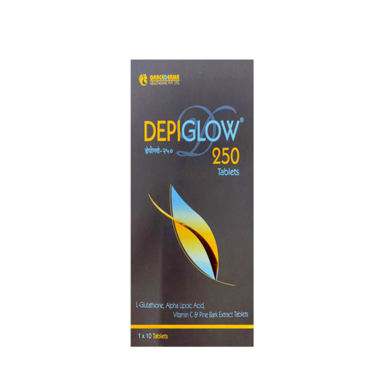 depiglow glutathione Depiglow 250 tablet glutathione tab, 10Tab – Dermatics.in