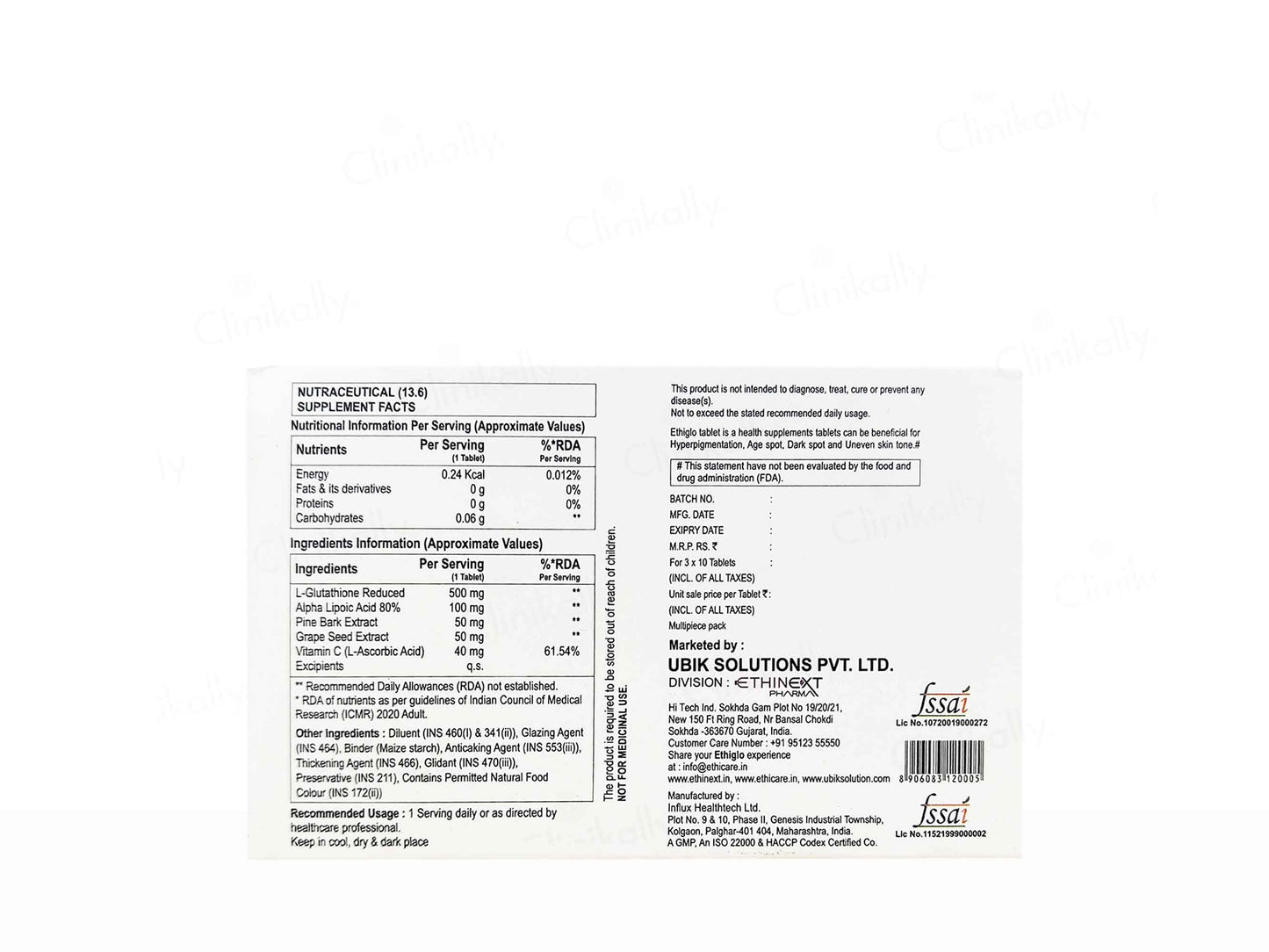 Ethiglo Tablet 10Tab