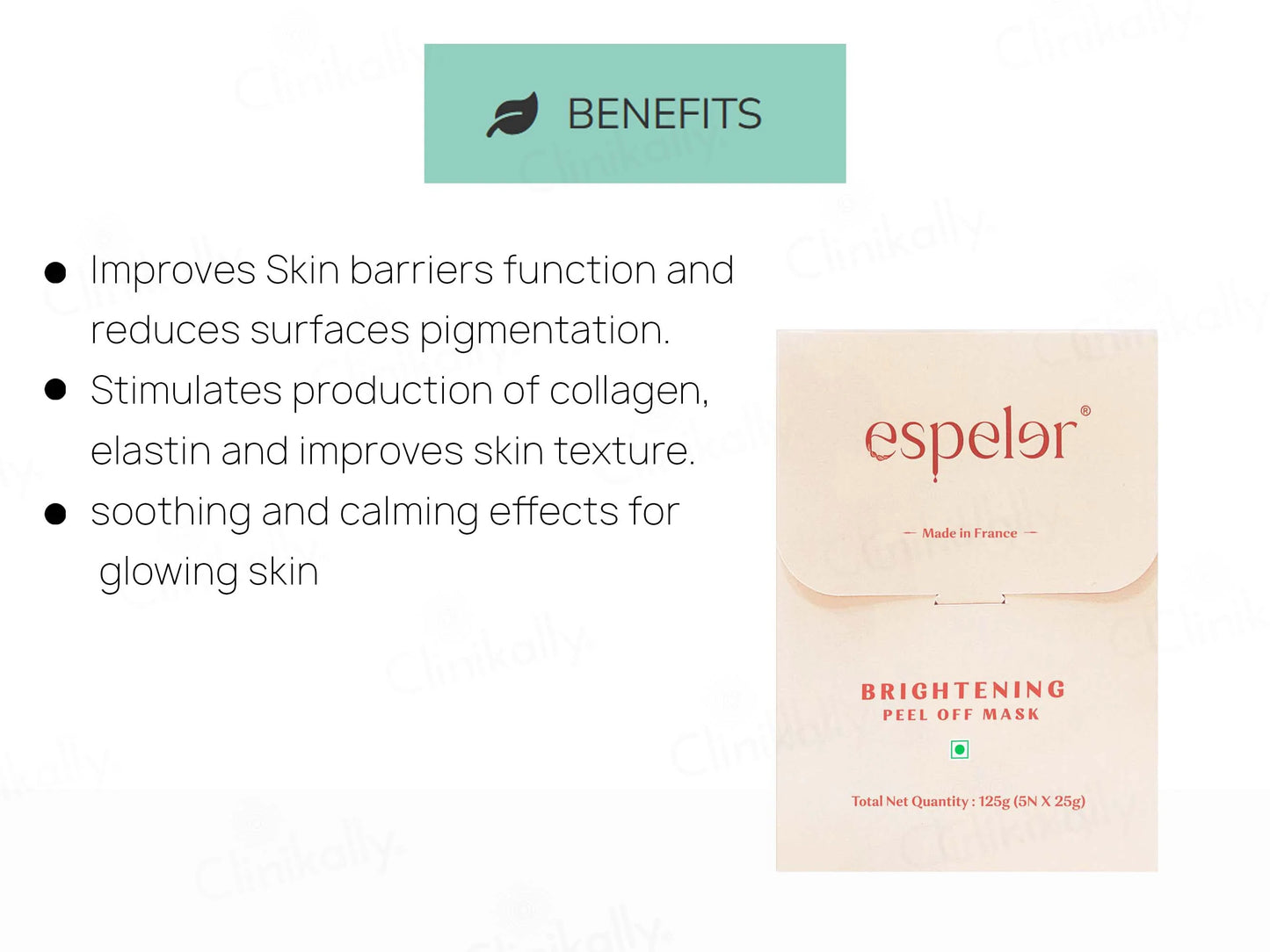 Espeler Brightening Peel Off Mask, 5 x 25 gm (125gm)