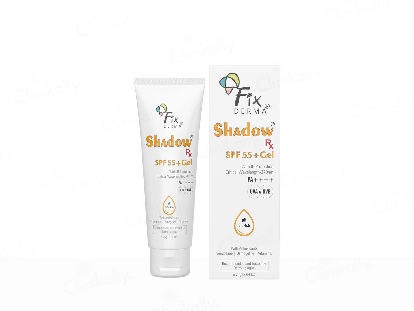 Fixderma Shadow RX Sunscreen SPF 55+ Gel, 75gm