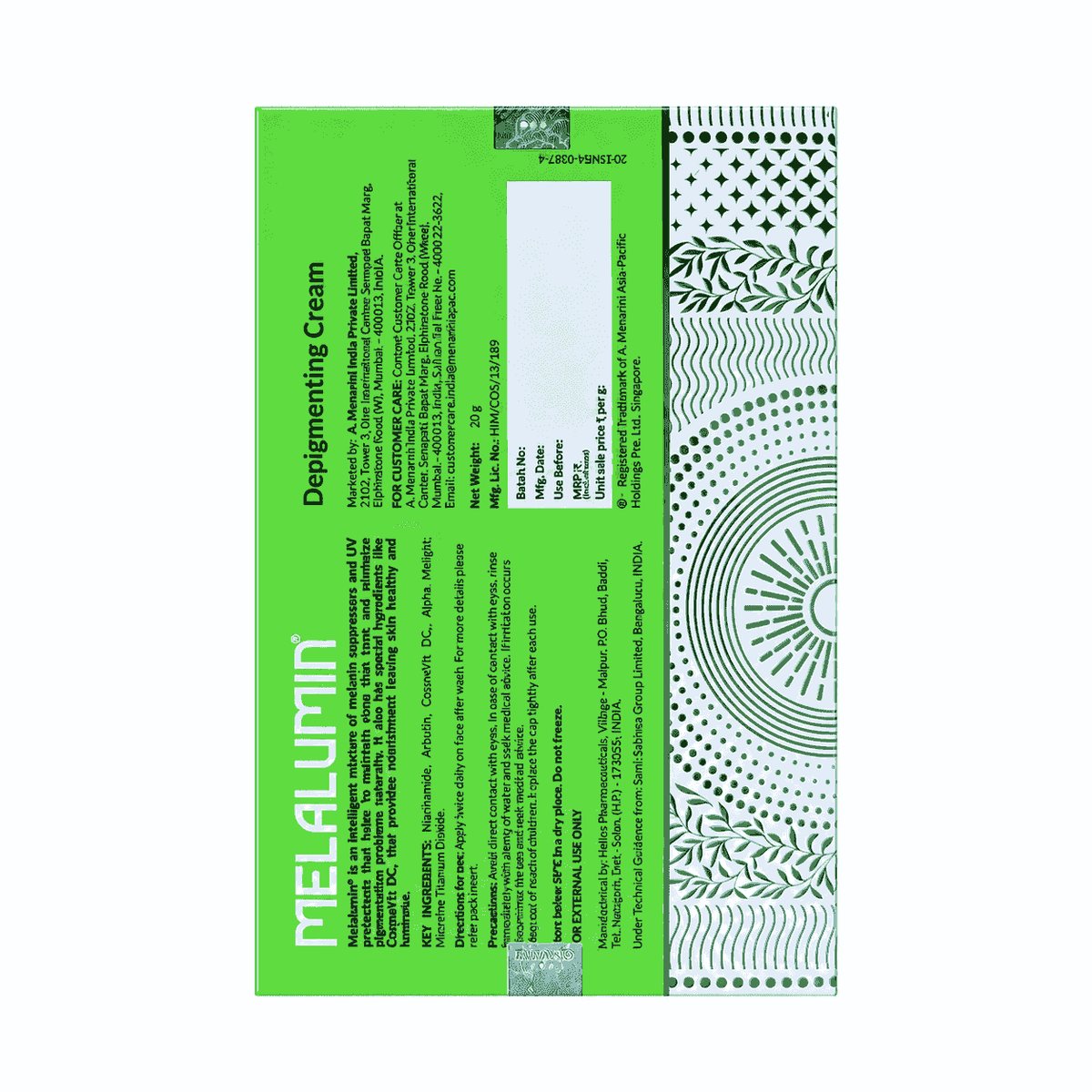 Melalumin Depigmenting Cream 20gm