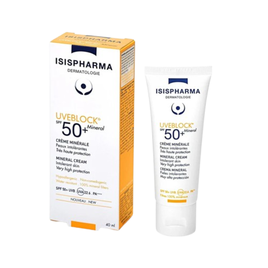 Isispharma UVE Block Mineral Cream Sunscreen SPF 50+ PA++++, 40ml