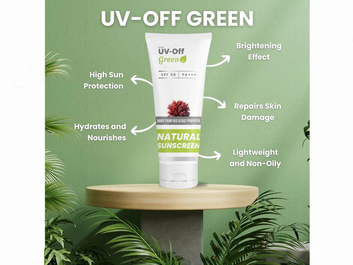 UV-Off Green Natural Sunscreen SPF 50 PA+++, 50gm