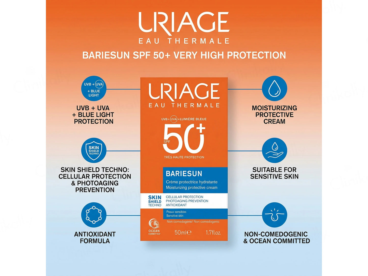 Uriage Bariesun Moisturizing Protective Cream SPF 50+ 50ml