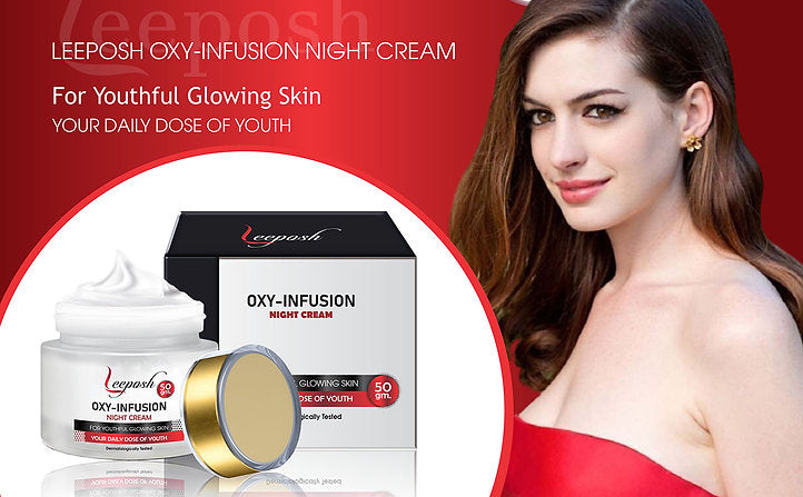 Cosderma CutiLift Leeposh Oxy-Infusion Night Cream Hyaluronic Acid Face Cream Natural Face Cream, 50gm
