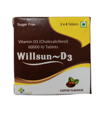 Willsun-D3 Tablets 1x4 Cpas (PACK OF 5)