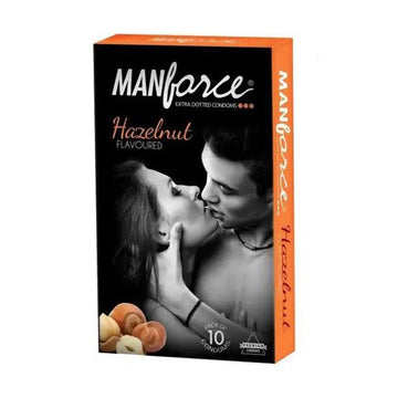 MANFORCE Extra Dotted Condom (Hazelnut Flavored) (10pcs) (pack of 5)