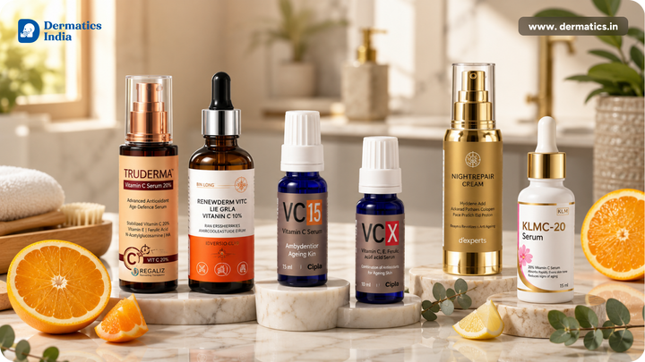 Best vitamin C serums for different skin types available at Dermatics India