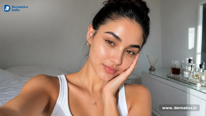 Indian woman with clear glowing skin – glycerine for face benefits how to use side effects and dermatologist tips
