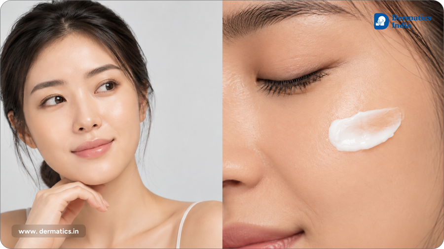 Woman applying sunscreen to dry skin – sunscreen for dry skin guide
