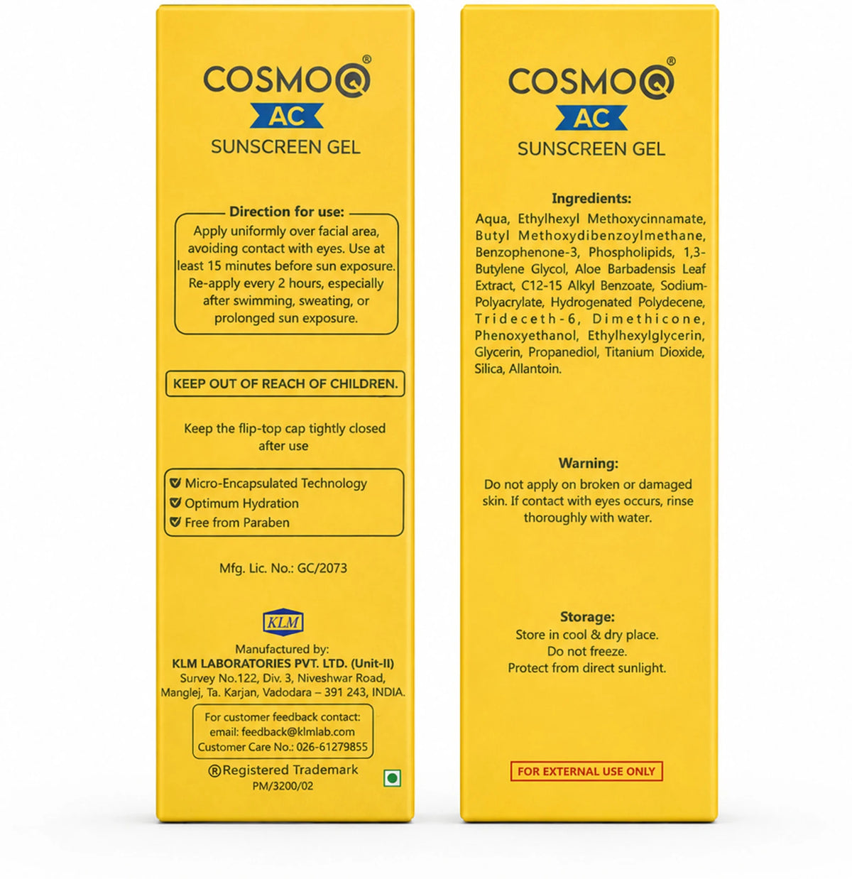 CosmoQ AC Sunscreen Gel SPF 30 PA+++, 60 gm