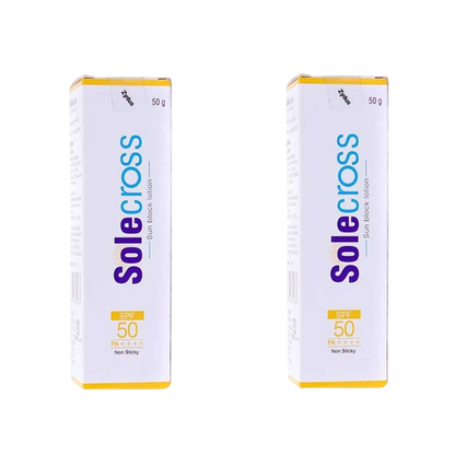 Solecross Sun Block Sunscreen Lotion SPF 50 PA++++ Non Sticky,