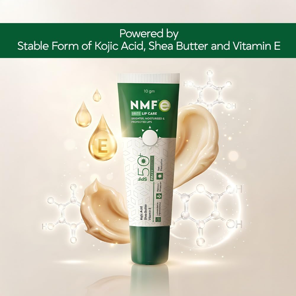 NMFe Brite Lip Care SPF 50 PA+++ Brightening & Hydrating Lip Balm, 10gm