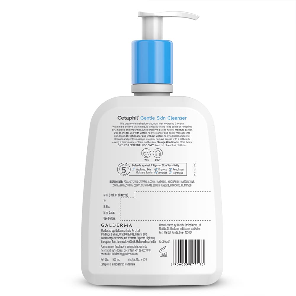 Cetaphil Gentle Skin Cleanser for Dry, Normal Sensitive Skin - 500 ml