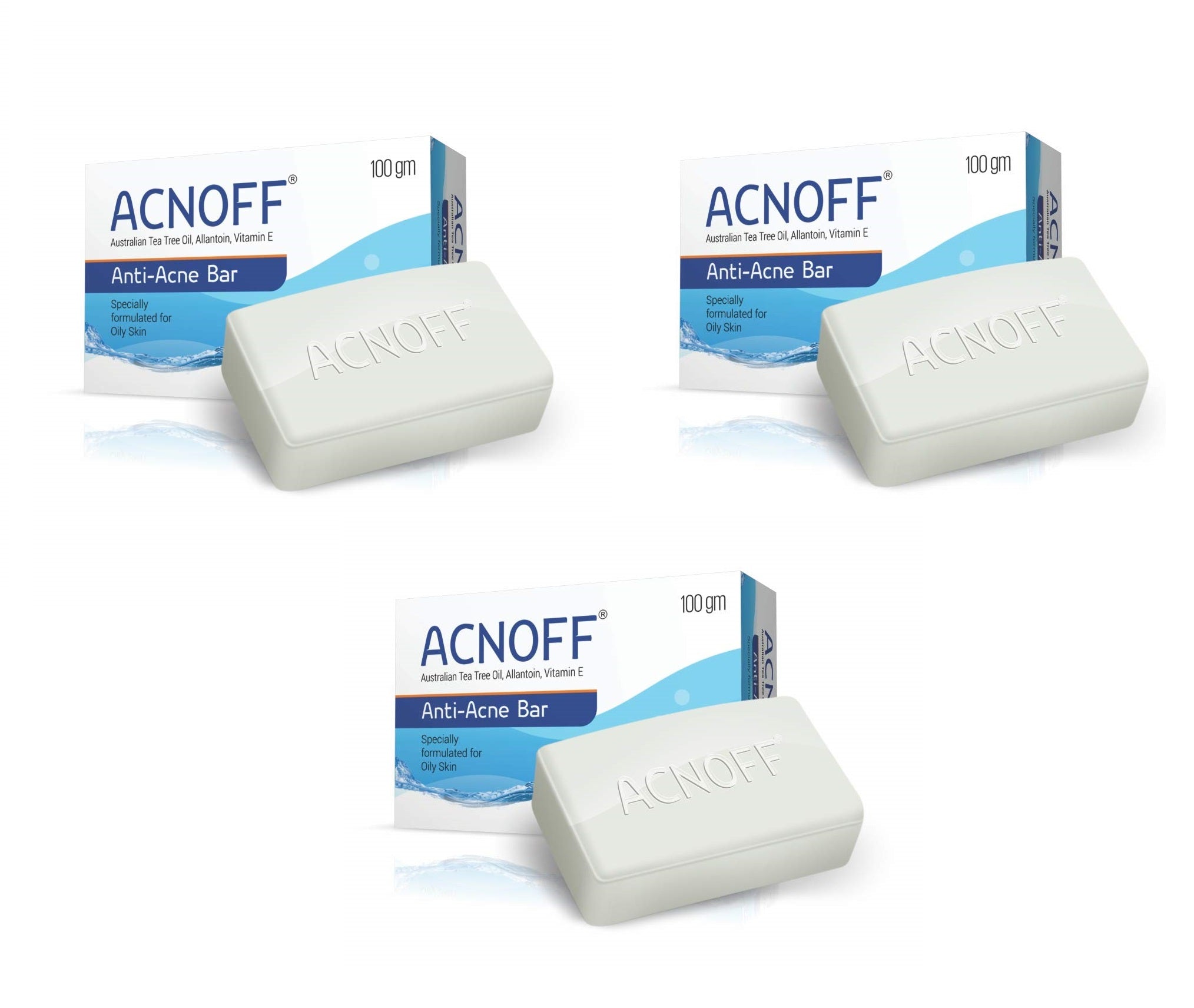 Acnoff Anti-Acne Bar 100gm Pack of 3