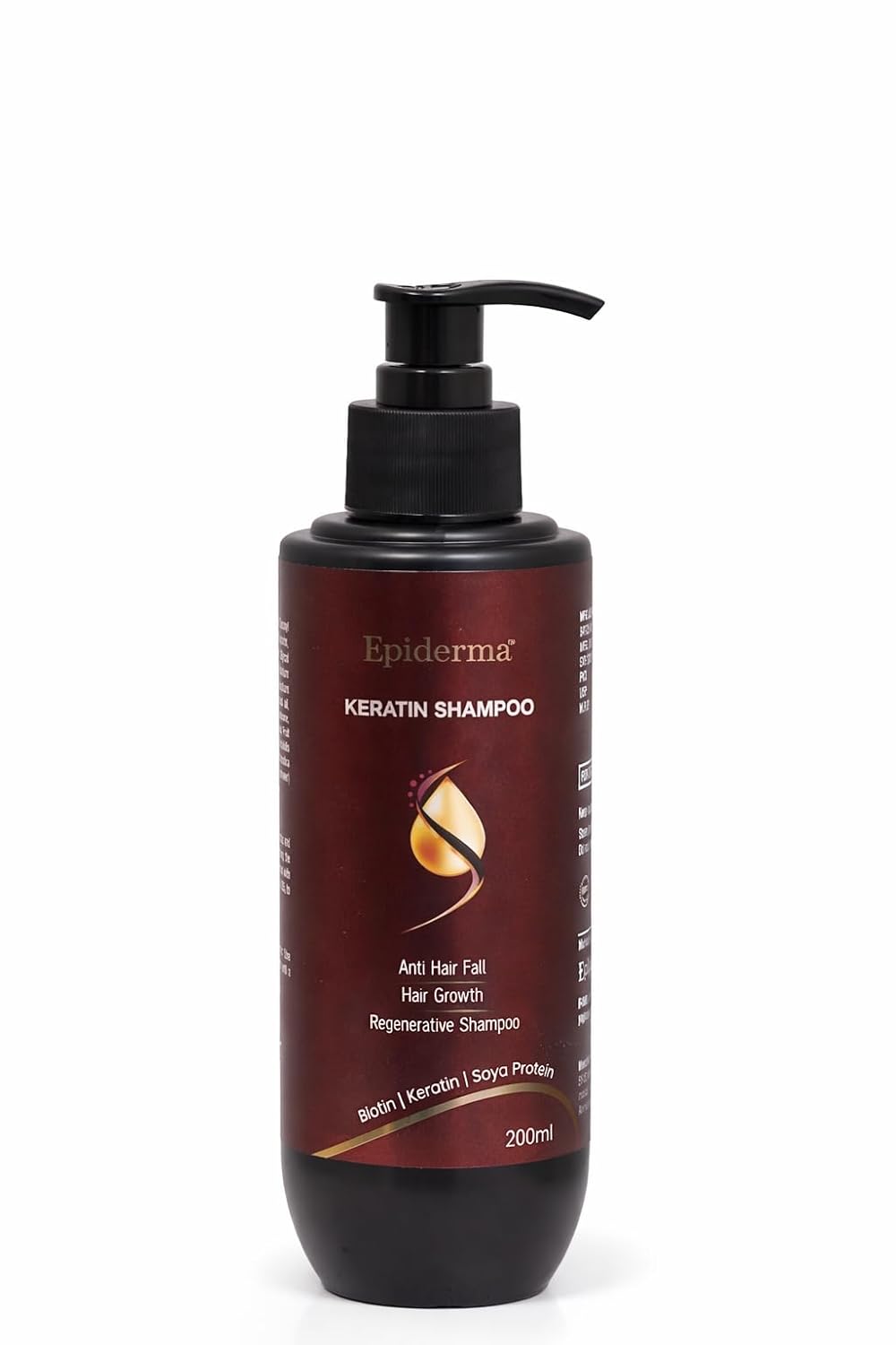 Epiderma Keratin Shampoo, Anti Hair Fall, Hair Growth, Regenerative Shampoo 200ml
