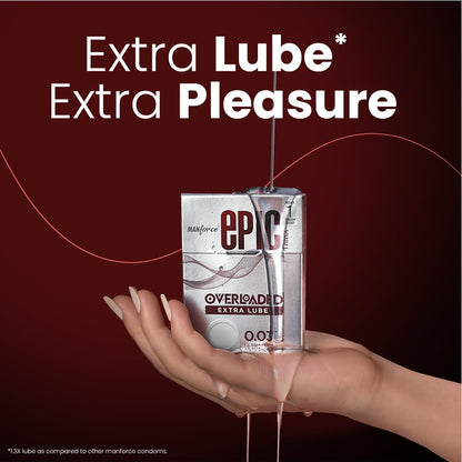 Manforce Epic ThinX Overloaded | Ultra Thin Extra Lube Condoms with Easy Peel Pack | 10 Sheets