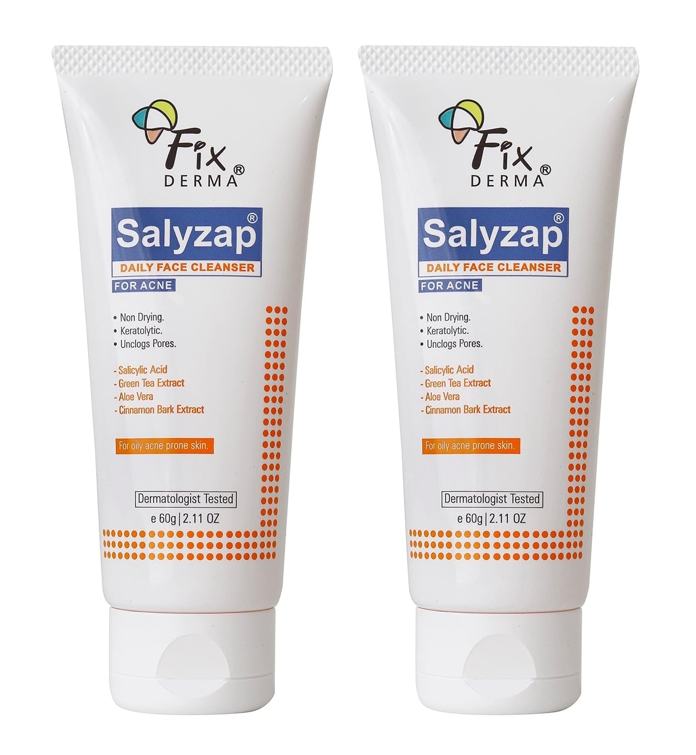 SALYZAP DAILY FACE CLEANSER FOR ACNE (60 g) (PACK OF 2)