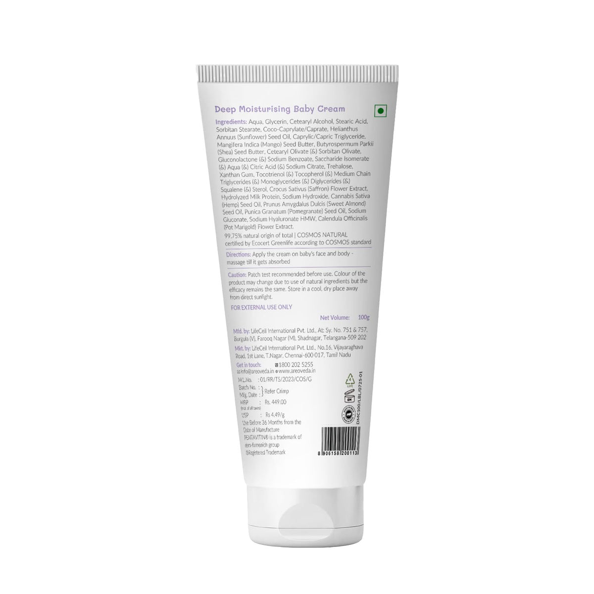 AreoVeda Deep Moisturising Baby Cream 100gm