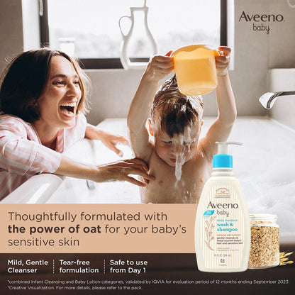 Aveeno Baby Daily Moisturizing Wash & Shampoo (354ml) + Daily Moisture Lotion (227g) + Soothing Relief Moisture Cream 100g