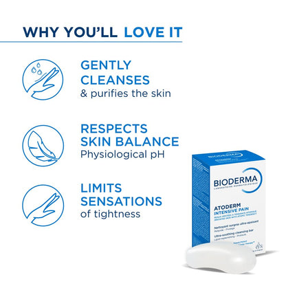 Bioderma Atoderm Intensive Pain Ultra soothing Cleansing Bar, 150gm