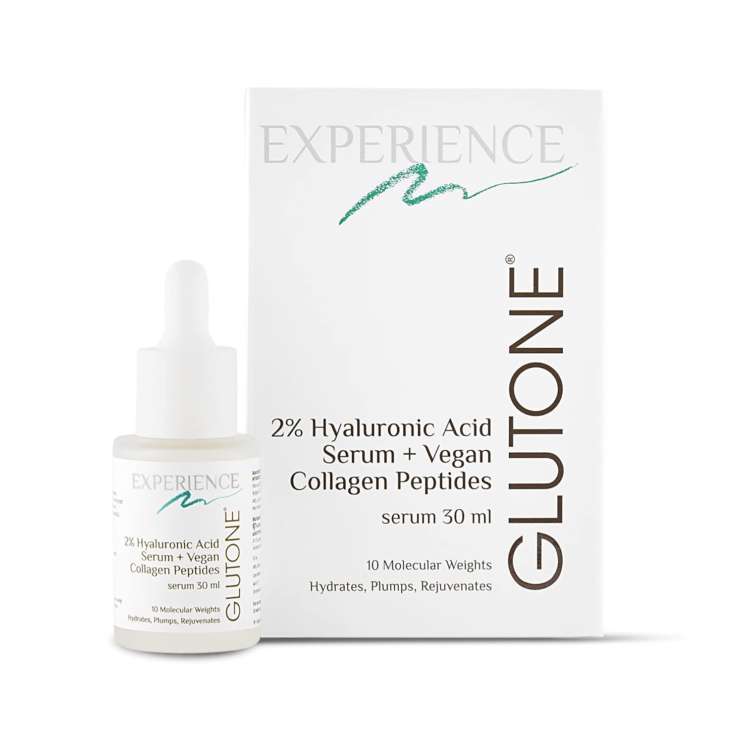 Glutone 2% Hyaluronic Acid plus vegan collagen peptides Serum, 30ml