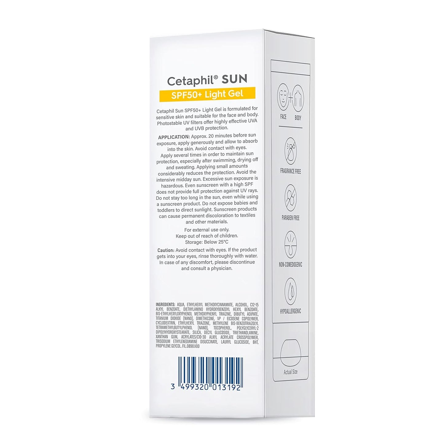 Cetaphil Sun SPF 50 Light Gel - Sensitive Skin 50 ml