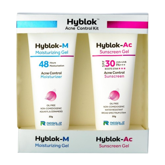Regaliz Hyblock Acne Control Kit | Moisturizing Gel & Sunscreen Gel