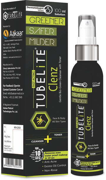 TUBELiTE Clenz Gentle Bio - Green Cleanser with Toner 100ml