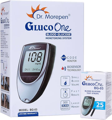 Dr morepen GlucoOne Blood Glucose Monitor Model BG 03 with 25 Strips(combo)