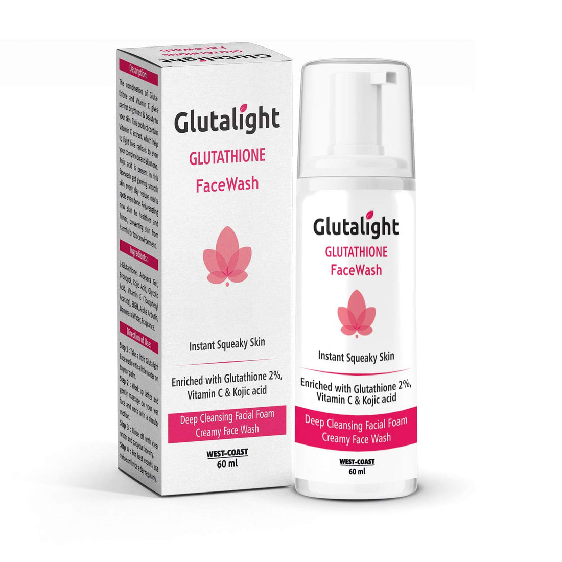 Glutalight Glutathione Face Wash 60ML, PACK OF 2