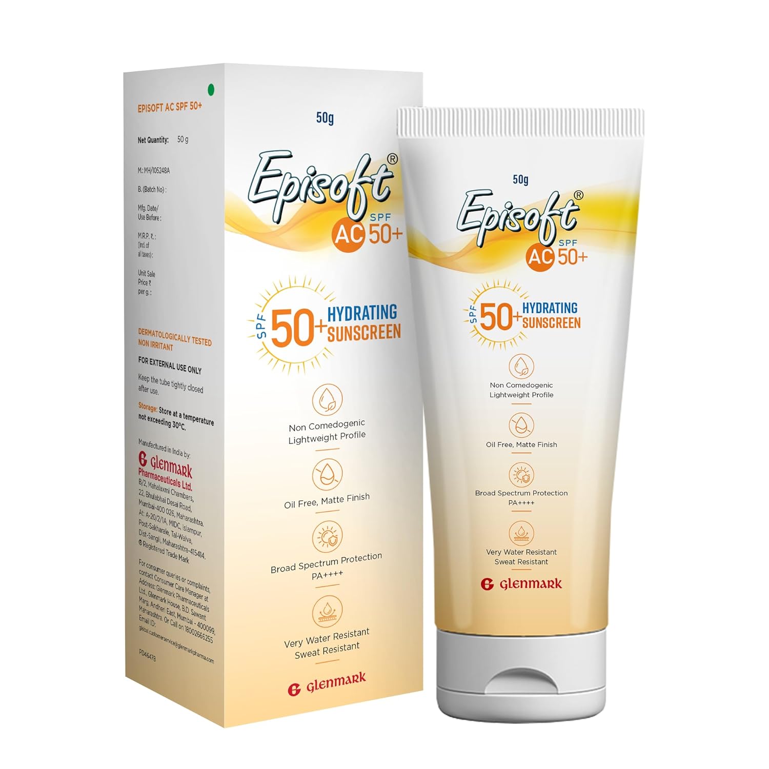 Episoft AC SPF 50 + Hydration Sunscreen 50gm