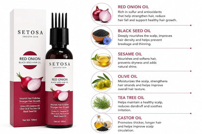 Setosa Smooth Skin Red Onion Black Seed Hair Oil 100ml