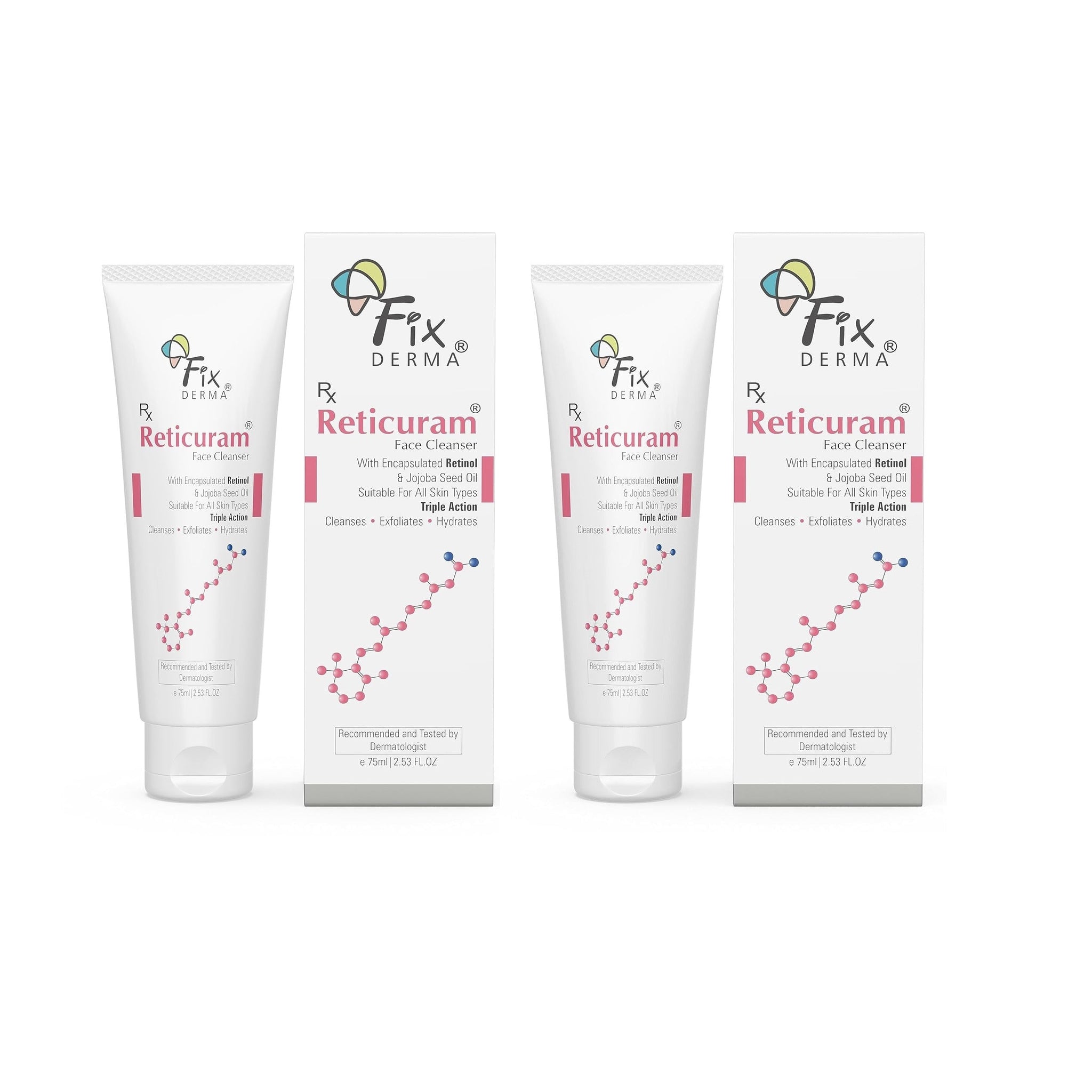 Fixderma Reticuram Face Cleanser PACK OF 2, 75ML