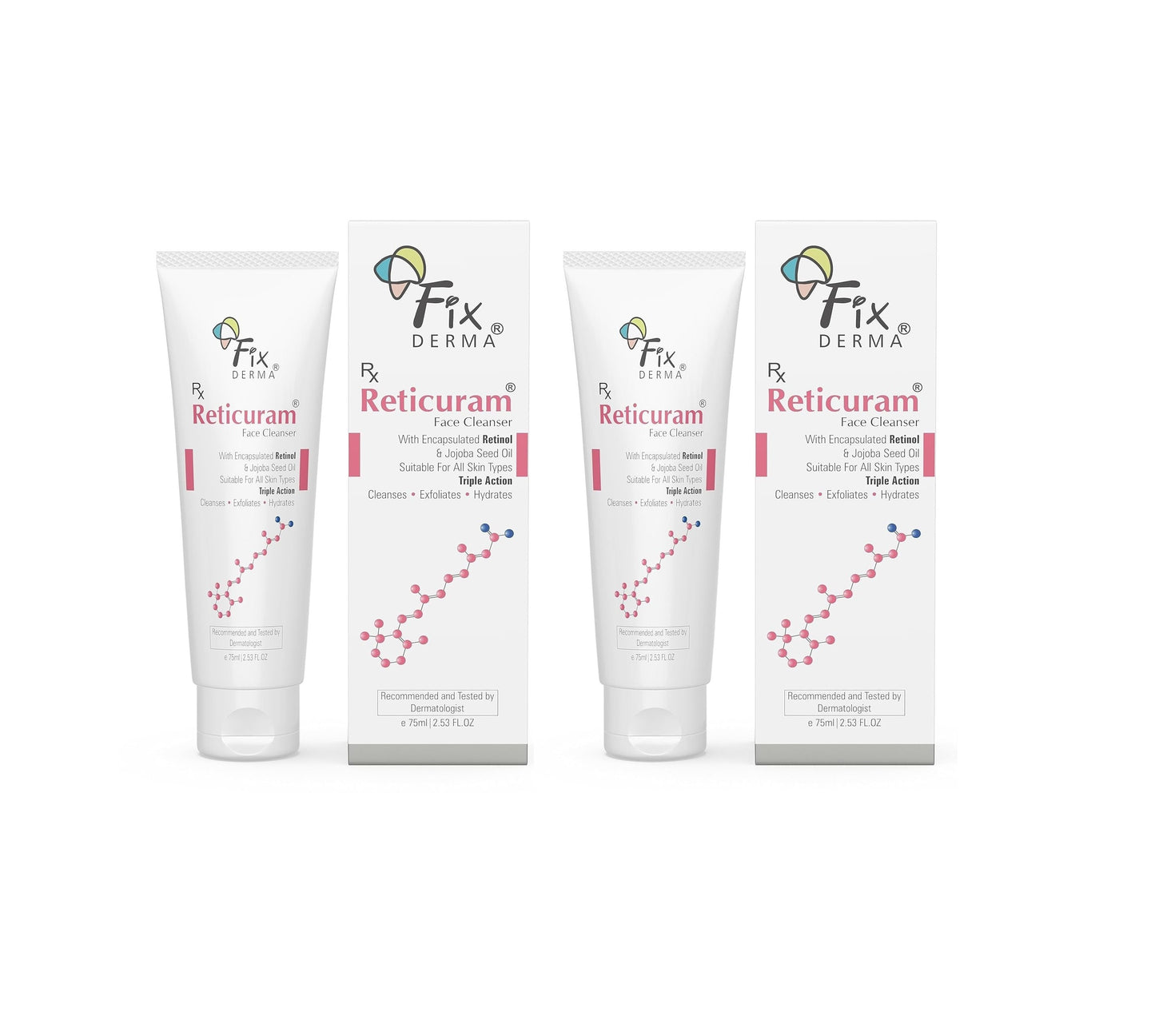 Fixderma Reticuram Face Cleanser PACK OF 2, 75ml