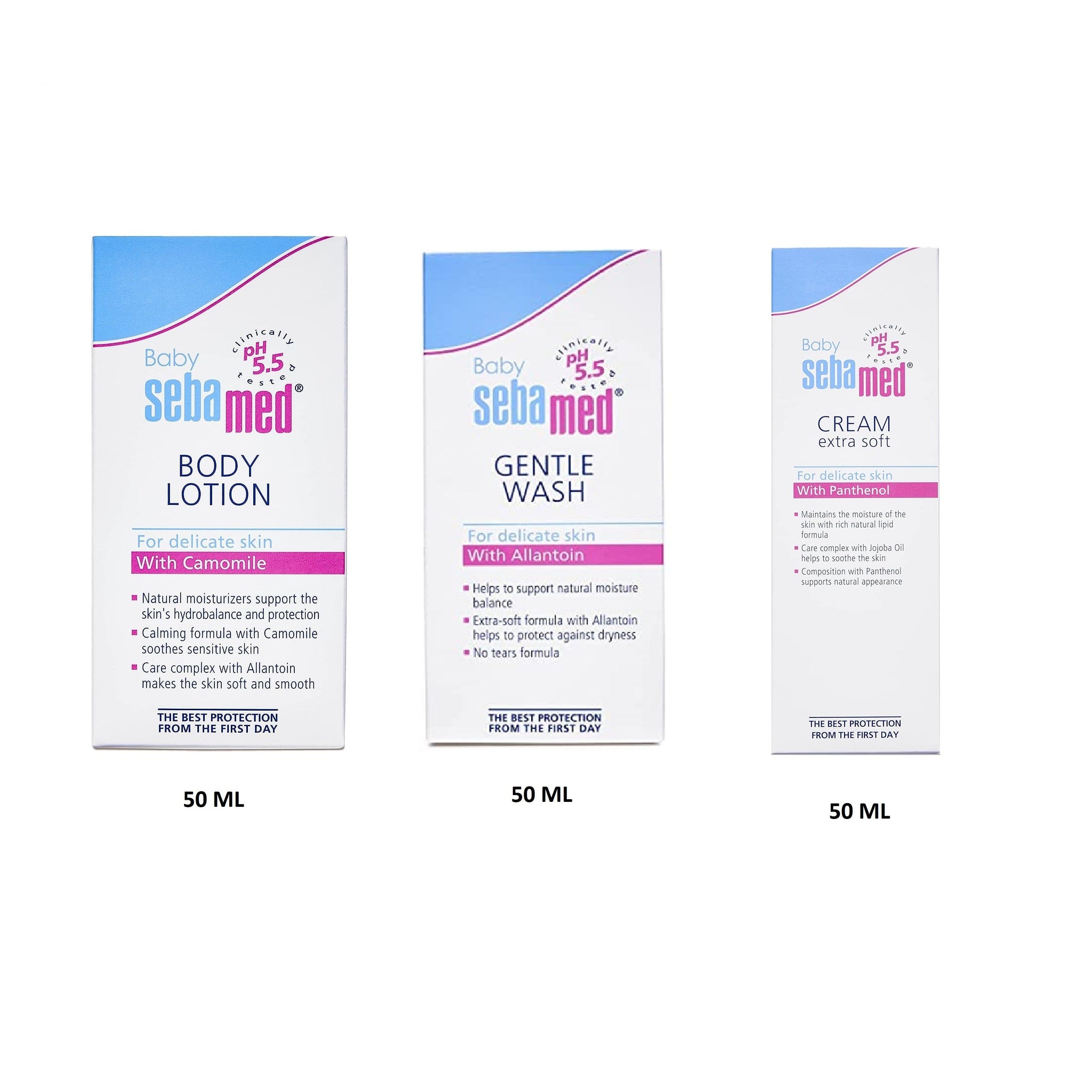 Sebamed Baby Combo Cream, Baby Wash, Lotion 50ml