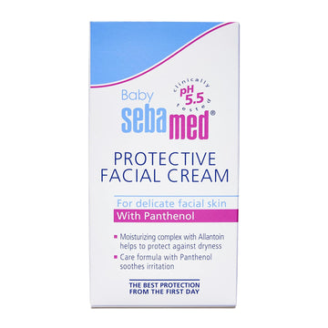 Sebamed Baby Protective Facial Cream (50ml) & Baby Powder, 200g & Baby Cleansing Bar - 100 g combo