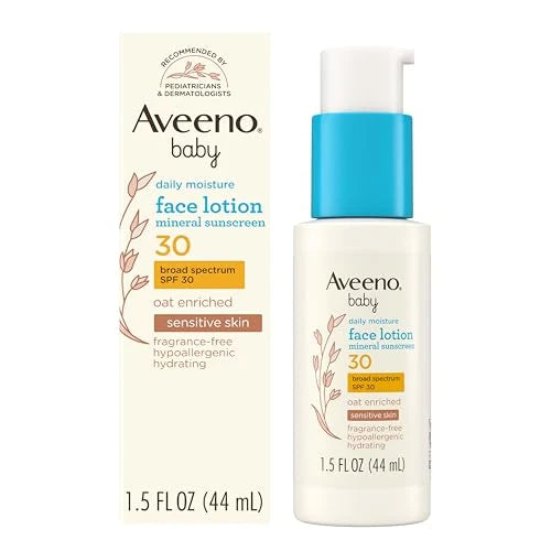 Aveeno Baby Daily Moisture Face Lotion & Mineral Sunscreen, SPF 30, 44ml