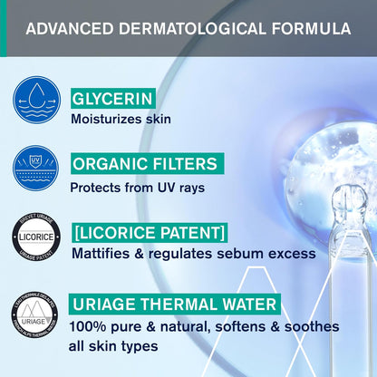 Uriage Hyseac Mattifying Fluid SPF 50+ Moisturizes 50ml