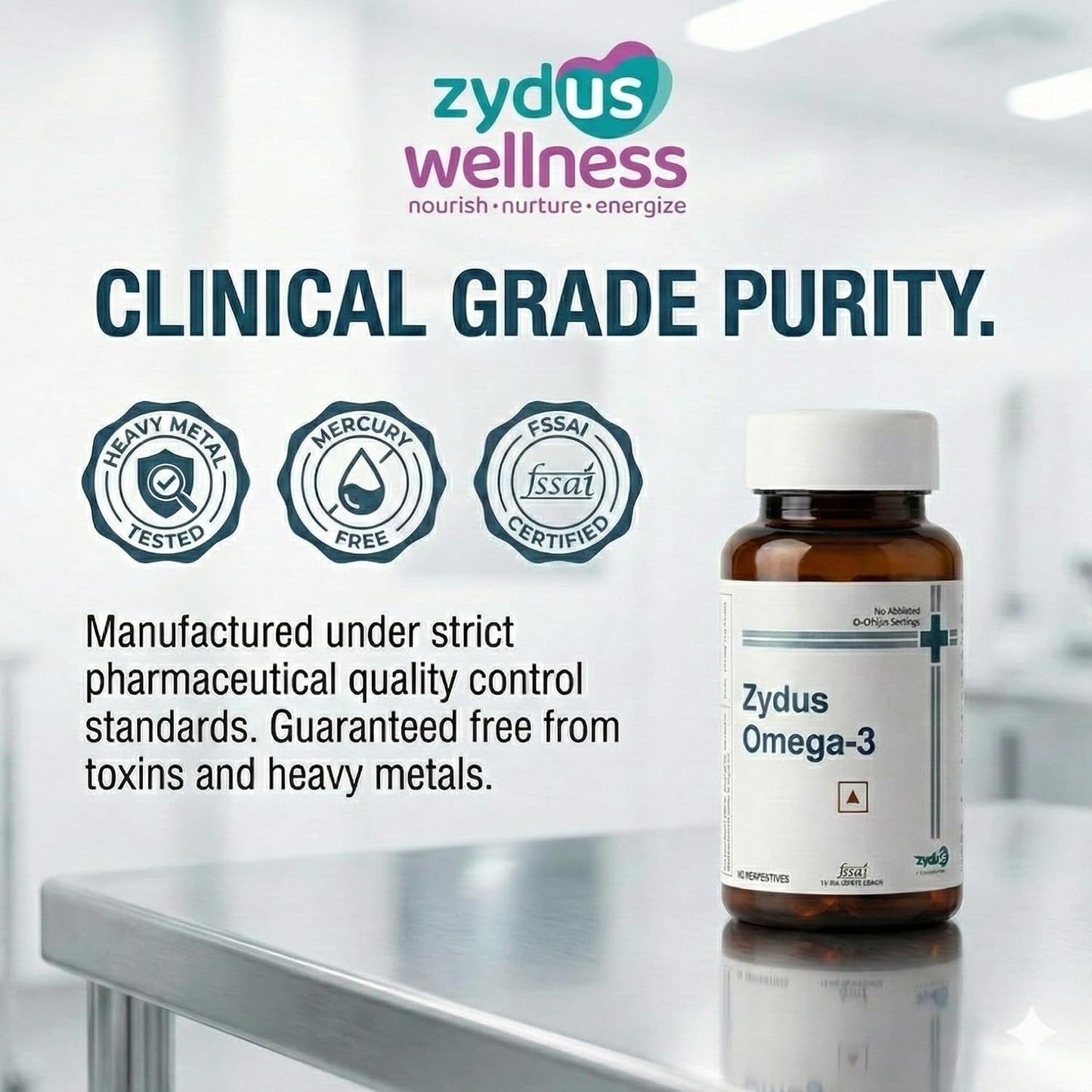 Zydus Omega 3 1000mg Capsules 60 Softgels