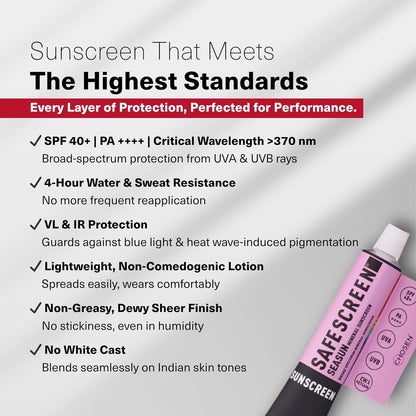 Chosen Safescreen Seasun Mineral Sunscreen SPF 40+ PA++++ 40ml