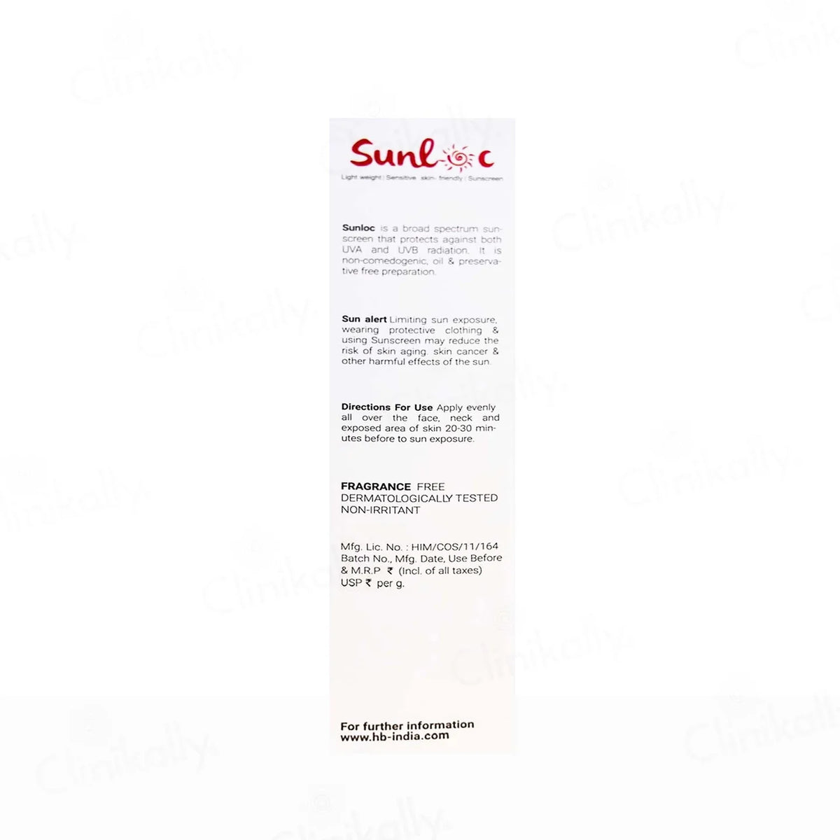 Sunloc Lightweight Matte Sunscreen SPF 50+ PA+++ 60gm