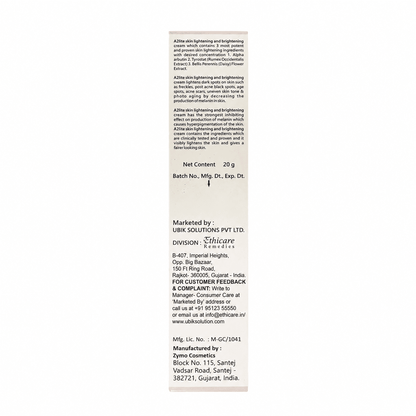 A2 Lite Skin Lightening & Brightening Cream 20gm