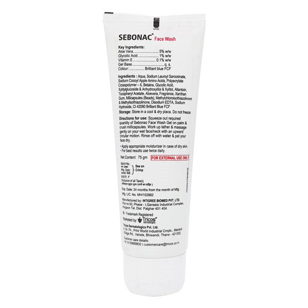 Sebonac Face Wash, 75gm