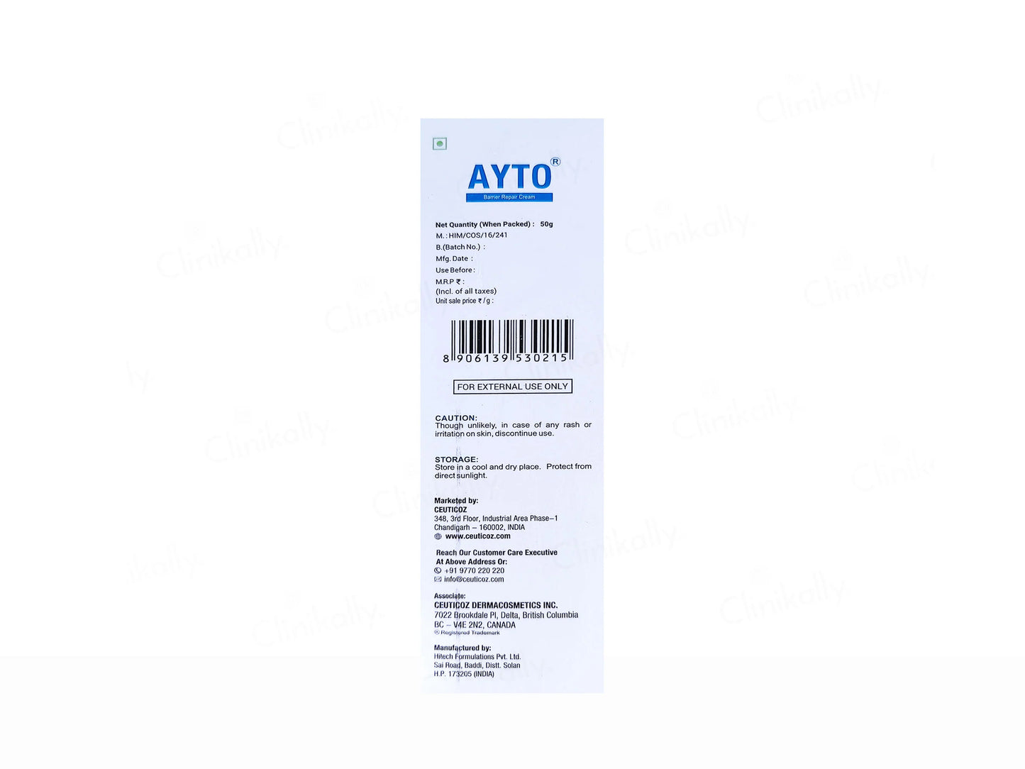 Ceuticoz Ayto Barrier Repair Cream, 50gm