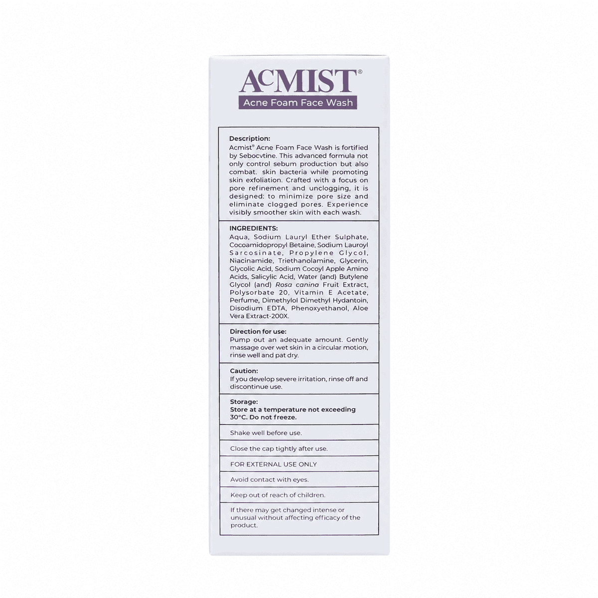 Acmist Acne Foam Face Wash 100ml